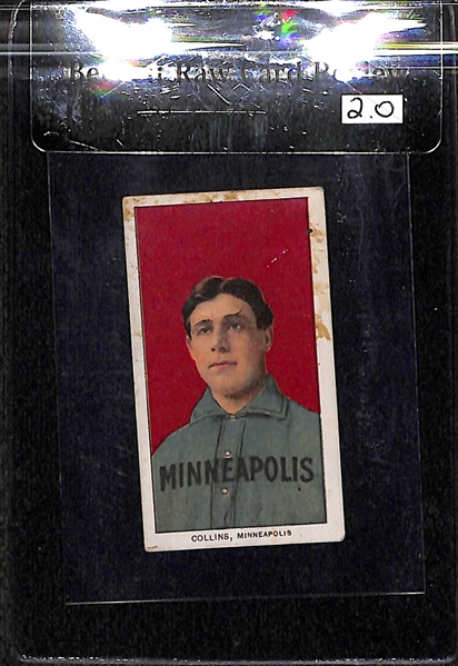 1909-11 T206 Jimmy Collins - Minneapolis ML  - Polar Bear Back - BVG 2.0 